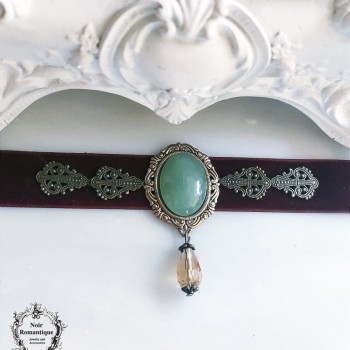 Dark burgundy Victorian choker